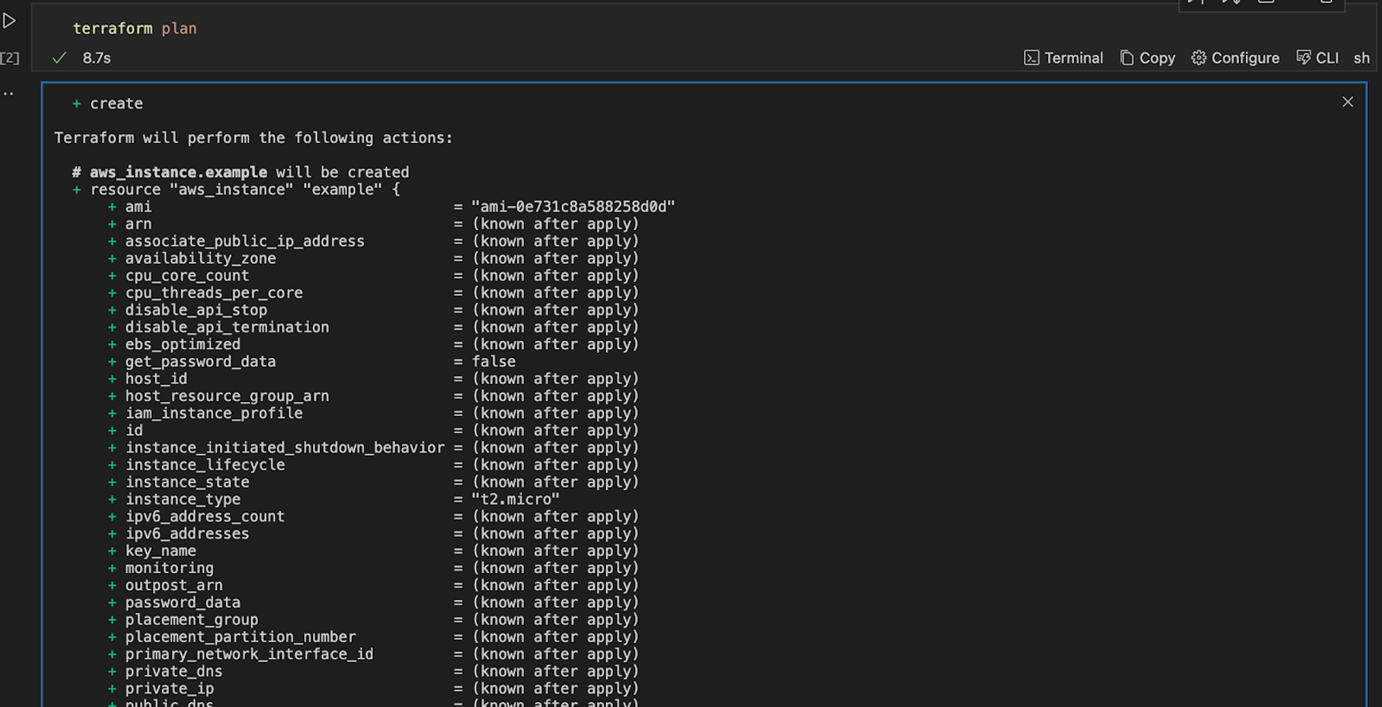 terraform plan